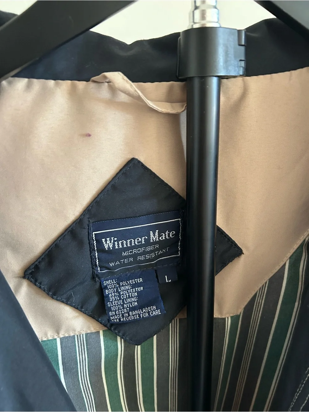 Vintage Winner Mate Tan Microfiber Windbreaker Jacket L Corporate Workwear